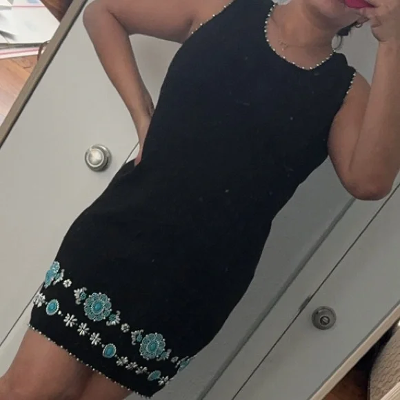 Michael Simon Beaded Dress and short sleeve jacket combo - Picture 2 of 10